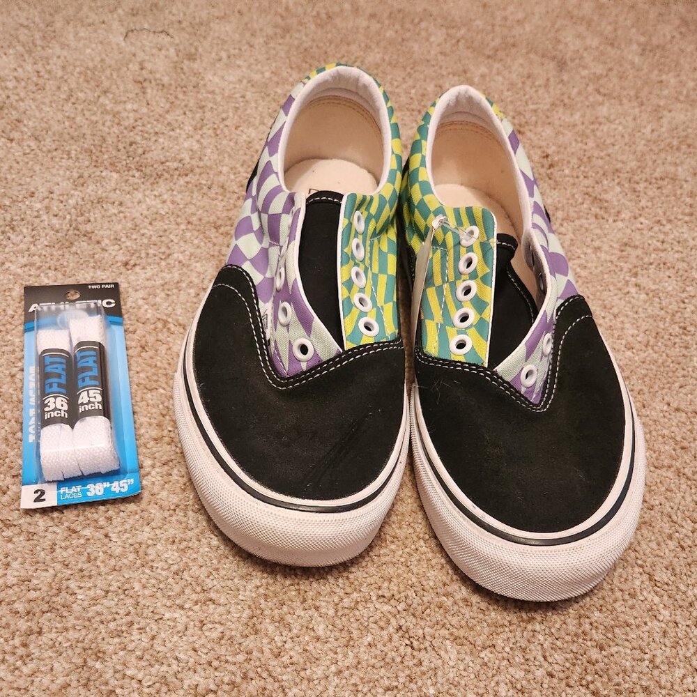 New vans with Checard Design sneakers with laces us mens 9.5 Womens 11